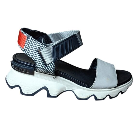 Sorel Kinetic Impact Strap Sandals Women’s 8.5 Gray Platform Chunky Wedge Sporty - Picture 6 of 10
